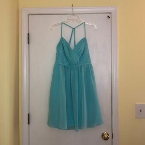 David’s Bridal bridesmaid dress color: Spa